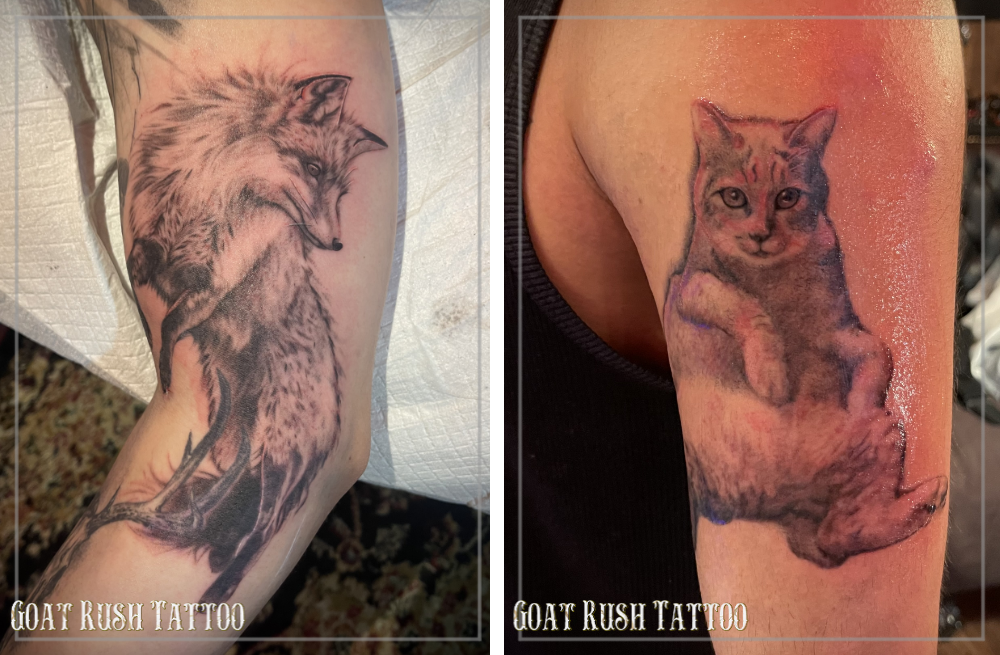 狐のタトゥー 猫のタトゥー 狐のタトゥー 猫のタトゥー