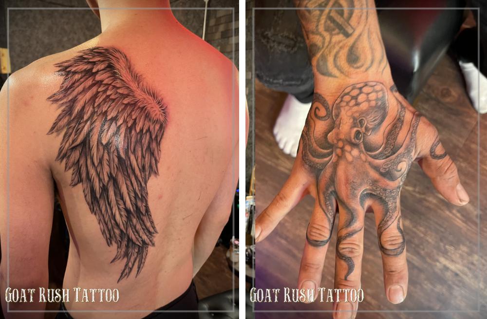 翼のタトゥー オクトパスタトゥー 翼のタトゥー オクトパスタトゥー